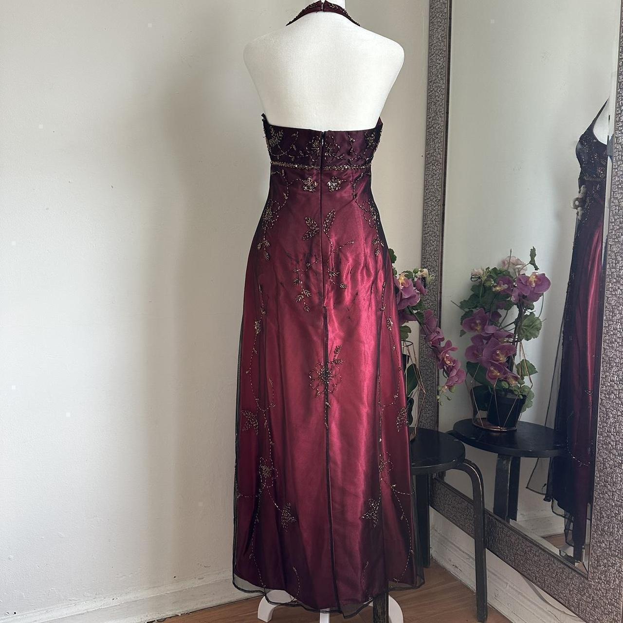 Robe de soirée gothique bordeaux vintage, élégante et exquise, longue en satin perlé, taille haute, robe de bal, robe d'anniversaire, robe de bal, robe de remise de diplôme, gh3890