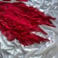 Robe de soirée en mousseline de soie rouge magnifique, élégante, jolie et exquise, longue, perlée, à volants, faite à la main, personnalisée, robe de bal, gh3548