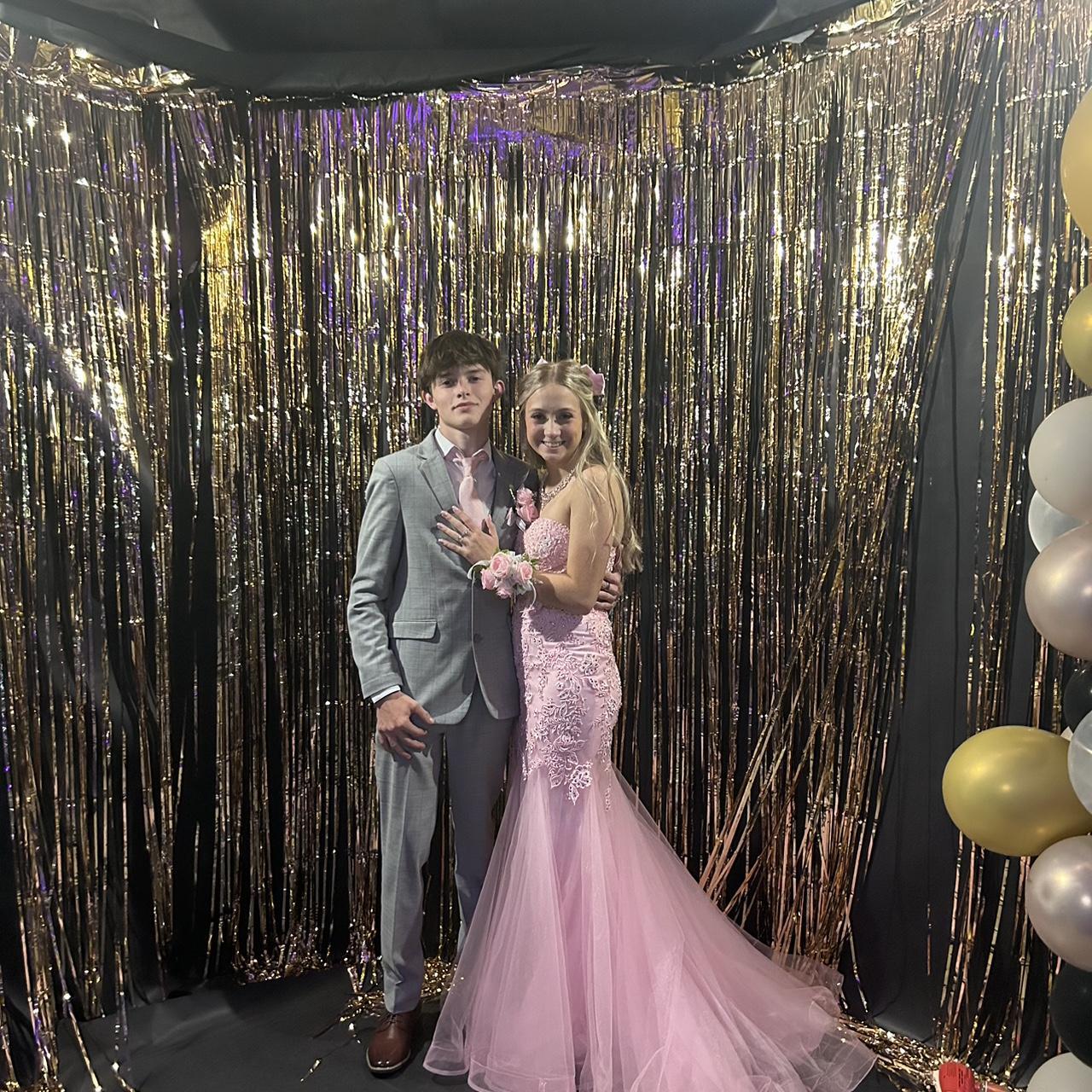 Rosa trägerloses, exquisites Meerjungfrau-Abendkleid mit Applikationen aus Tüll, lang, Ballkleid, Abendkleid gh3002