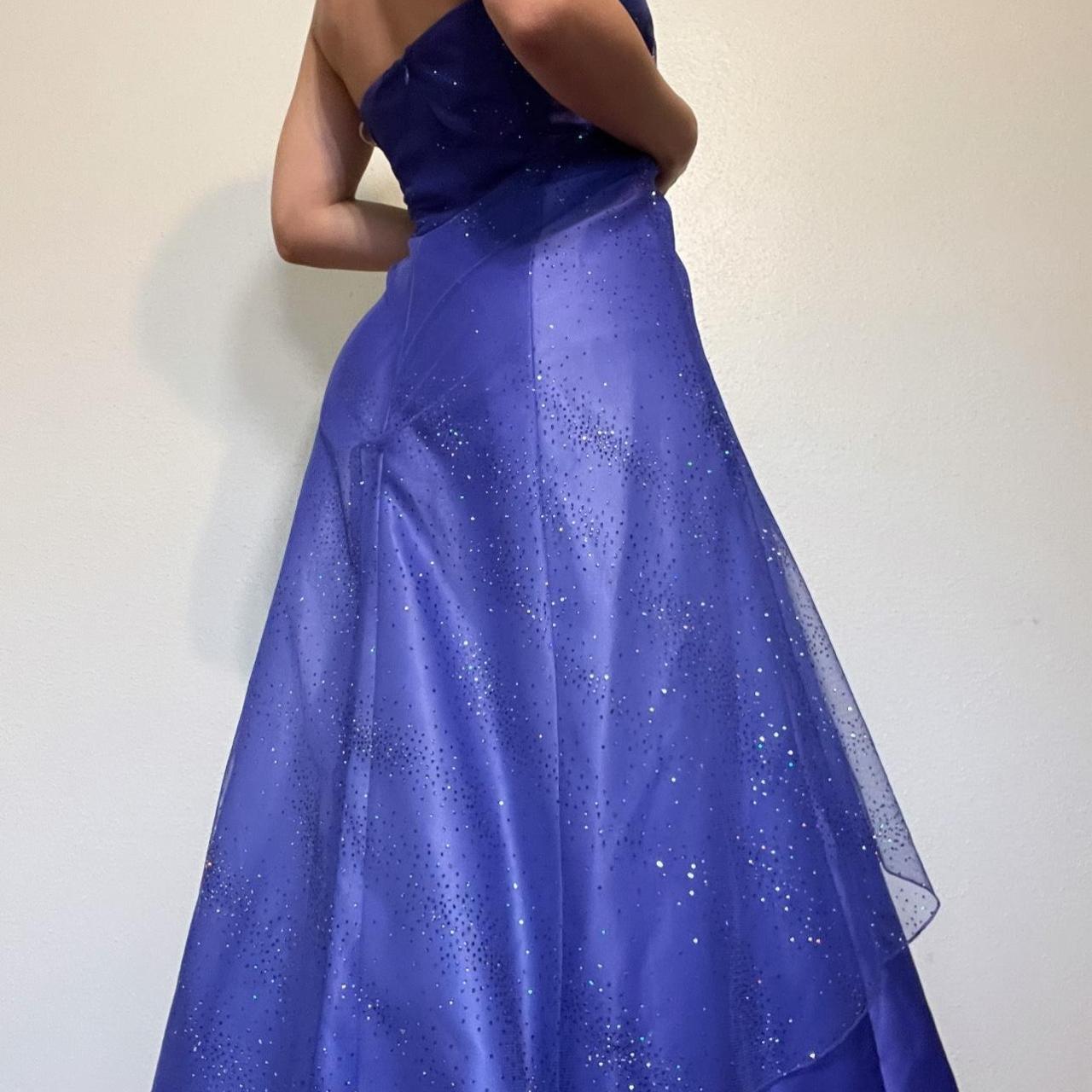 Girlhomeshops – Lila glänzendes, modisches, bodenlanges Ballkleid mit Farbverlauf und Tube-Top, Abschlussballkleid, gh5514