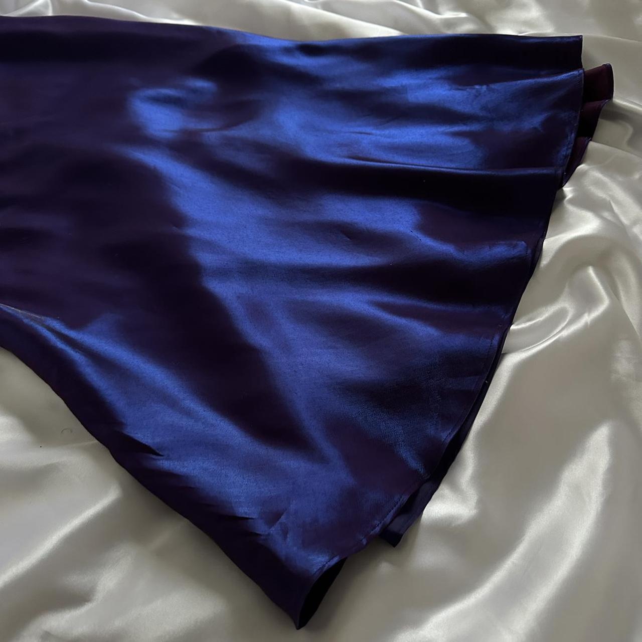 🔮✨Iridescent deep purple and blue glossy sparkly stunning stunning unique stylish beautiful elegant delicate floral long satin ball gown evening dress birthday party dress prom dress gh3917