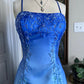 Robe de soirée longue et élégante, bleu clair, dégradé, vintage, perles, élégante, élégante, robe de bal, robe de soirée, gh3689