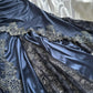 Blue gorgeous exquisite applique lace spaghetti straps long satin prom dress evening dress party dress gh3335