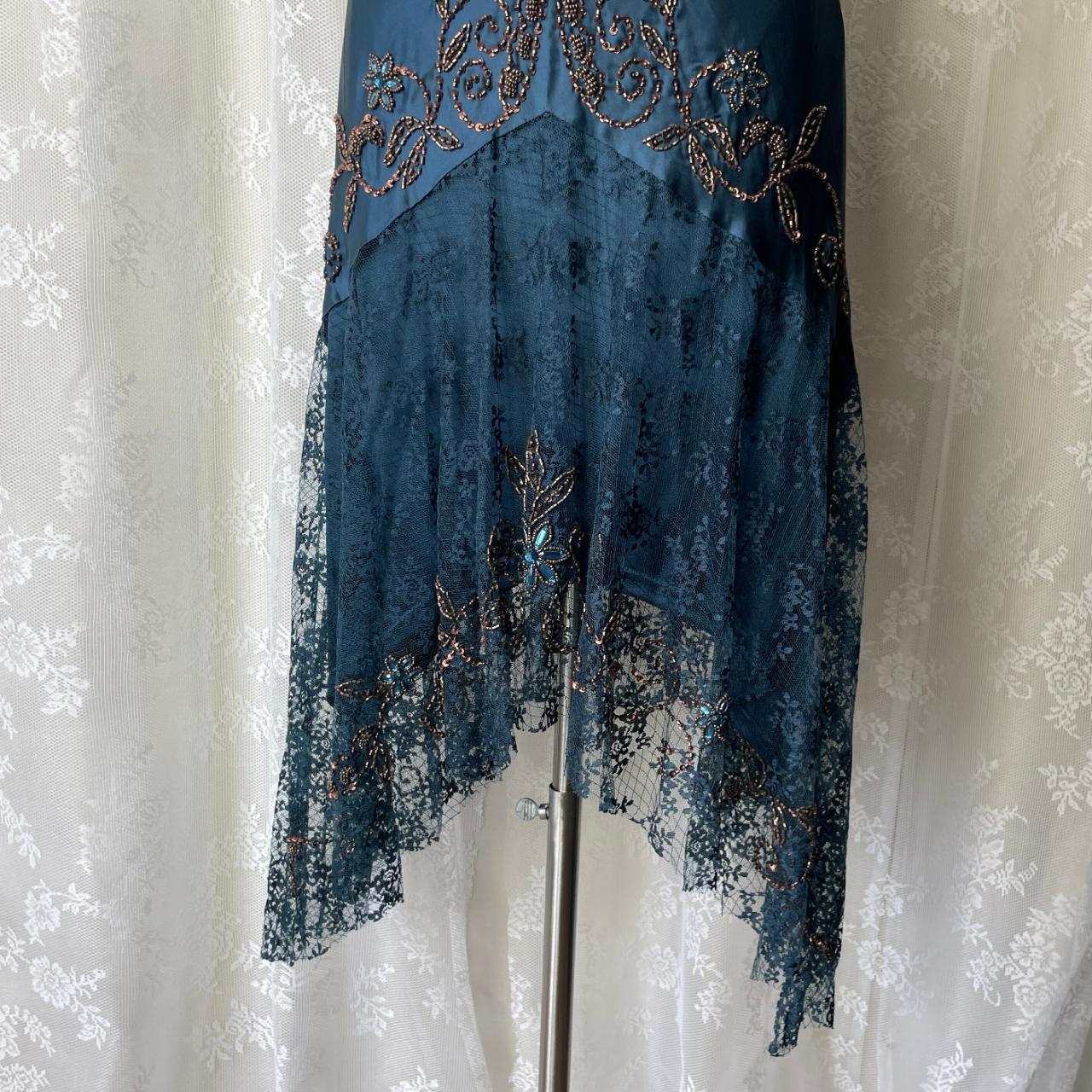 Dark Blue Ethereal Fairy Gothic Mermaid Prom Dress Pretty Floral Beaded Sequin Midi/Short Homecoming Dress Date Dress Party Dress gh4617