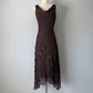Brown Vintage Gorgeous Elegant Exquisite Floral Beading Long Chiffon Homecoming Dress Prom Dress Evening Dress Party Dress gh4124