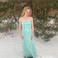 Green Gorgeous Sparkly Elegant Delicate Beaded Spaghetti Strap Long Tulle Chiffon Ball Gown Evening Gown Party Dress Prom Gown gh3738