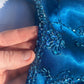 Vintage Fashion Blue Delicate Floral Beaded Ombre Spaghetti Strap Long Satin Tulle Fairy Ball Gown Square Neck Prom Dress Evening Dress Birthday Party Dress gh3957