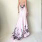 girlhomeshops – Rosa, exquisites, geblümtes, langes Tüll-Ballkleid, Abschlusskleid, gh5645