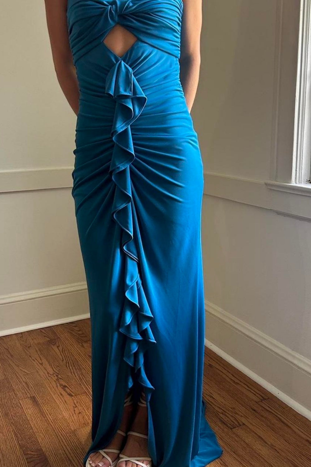 girlhomeshops - NEUES ELEGANTES UND SCHlichtes dunkelblaues Modekleid Gh6331
