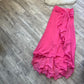 Rosa Perlen Schöne Elegante Zwei Stück Maxi Urlaub Party Kleid gh4309