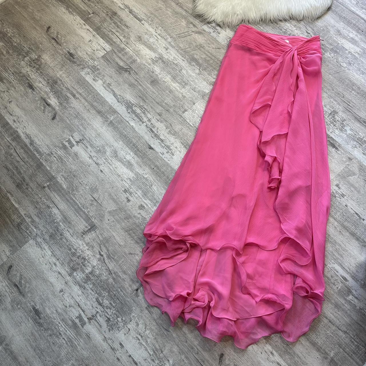 Rosa Perlen Schöne Elegante Zwei Stück Maxi Urlaub Party Kleid gh4309