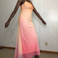 Robe de soirée longue rose orange dégradée gh4903