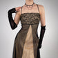 Girlhomeshops - Robe de soirée longue en satin marron à perles exquises gh5503