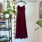Burgunderrotes, elegantes Vintage-Kleid in A-Linie mit Spaghettiträgern, ärmellos, lang, formell, bodenlang, Ballkleid, Ballkleid, Abendkleid, Partykleid, gh2972