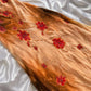 Robe de soirée longue élégante en mousseline de soie à col licou et perles florales orange et jaune gh3284