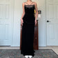 Vintage Schwarzer Samt Wunderschöne Exquisite Perlenstickerei Eleganter Spaghettiträger Langes Samt Ballkleid Abendkleid Geburtstagspartykleid Ballkleid gh3954