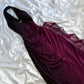 Charmantes tiefviolettes glänzendes, modisches, elegantes Trägerkleid aus langem Chiffon, Abendkleid, Partykleid gh3593