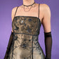 Goldbraunes, zartes, perlenbesetztes, langes Tüllkleid, elegantes Ballkleid, Abendkleid, formelles Geburtstagspartykleid, Abschlussballkleid gh3614