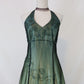 Grünes Vintage Ombre Blumen Perlen Empire Taille Neckholder Langes Chiffon Tüll Ballkleid Abendkleid Partykleid gh3606