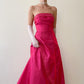 Dark Pink Rainbow Vintage Long Ball Gown Beaded Slim Princess Fantasy Satin Ball Trumpet Gown Evening Dress Party Dress gh4349