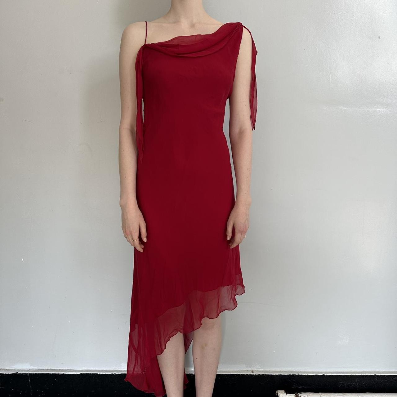Robe de soirée longue en mousseline de soie rouge élégante et tendance, robe de bal formelle, robe de soirée gh4904