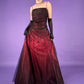 Burgunderrot, wunderschöne zarte Perlen, elegante süße Spaghettiträger, langer Satin-Tüll, Ballkleid, Abendkleid, Geburtstagspartykleid, Abschlusskleid, Abschlussballkleid, gh3953