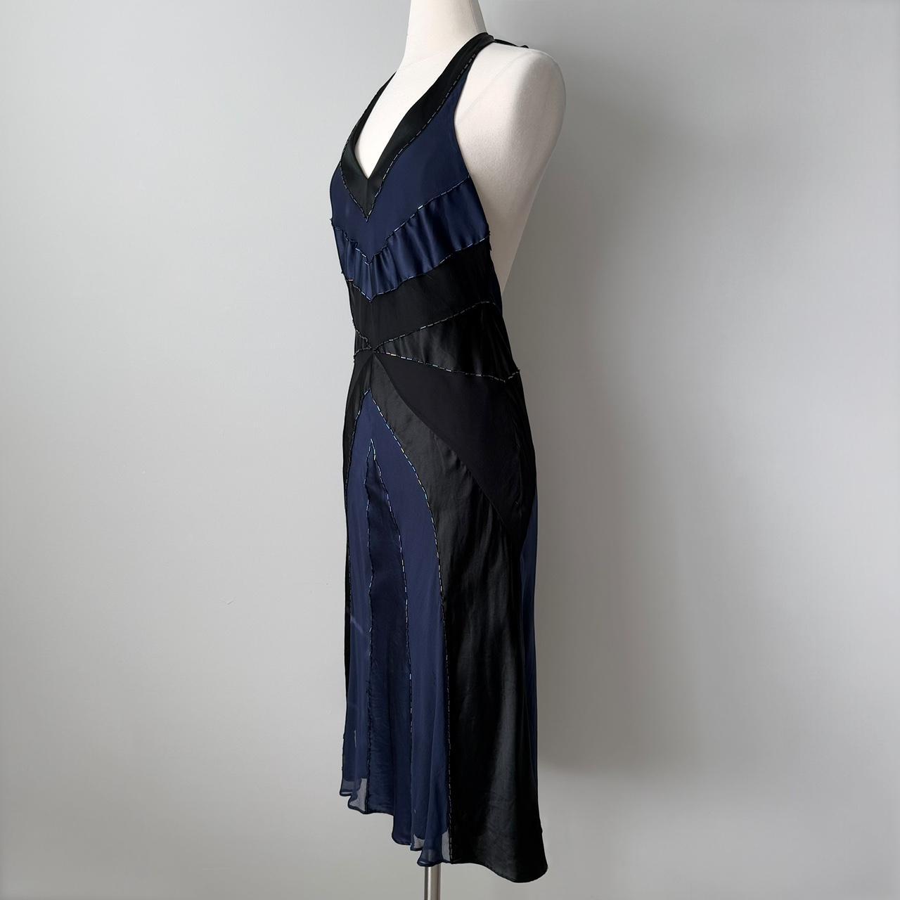 Combinaison bleu marine foncé et noire, dos nu, lacets, robe de soirée courte/mi-longue en satin pour femme, gh4122