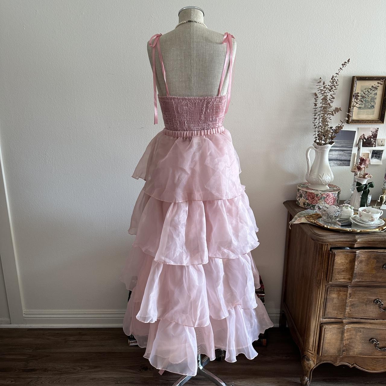 Robe rose à volants en cascade, élégante et mignonne, courte ou longue, à bretelles spaghetti, en satin et tulle, robe de bal, robe de soirée, robe de soirée, gh4178