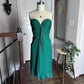 Girlhomeshops - Robe de soirée courte en satin vert sans bretelles, simple et tendance, gh5502
