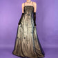 Goldbraunes, zartes, perlenbesetztes, langes Tüllkleid, elegantes Ballkleid, Abendkleid, formelles Geburtstagspartykleid, Abschlussballkleid gh3614