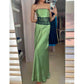 Rosa/Grün Spitze Langes Satin Ballkleid Abendkleid Abschlusskleid gh4566