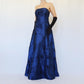 Navy Blue Vintage Floral Long Ball Gown Velvet Prom Trumpet Gown Evening Dress Party Dress gh4350