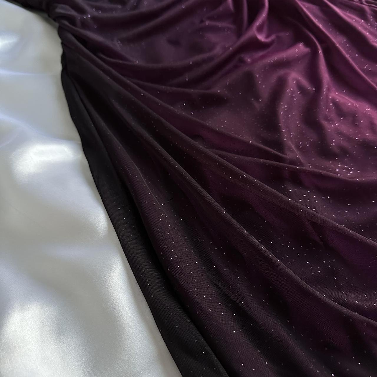 Charmantes tiefviolettes glänzendes, modisches, elegantes Trägerkleid aus langem Chiffon, Abendkleid, Partykleid gh3593
