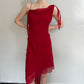 Robe de soirée longue en mousseline de soie rouge élégante et tendance, robe de bal formelle, robe de soirée gh4904