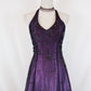 Lila Vintage Mode Ombre Perlen Empire Taille Neckholder Lange Elegante Ballkleid Abendkleid Partykleid gh3603