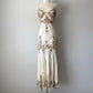 Ivory White Gorgeous Vintage Delicate Gold Brown Beaded Spaghetti Straps Fairy Long Chiffon Ball Gown Evening Gown Party Gown Wedding Guest Gown Homecoming Gown Graduation Gown Prom Gown gh3980