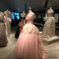 Pink Glitter Beading Elegant Long Tulle Ball Gown Evening Dress Graduation Dress gh3347