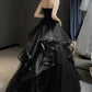 Black Shiny Sweetheart Tulle Layers Ball Gown Formal Dresses, Black Evening Dress Prom Dress  gh2302