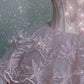Robe de soirée longue en tulle rose à perles exquises gh4896