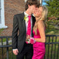 Hot Pink Sexy Fashion V-Ausschnitt Meerjungfrau Langes elegantes Satin Ballkleid, Abendkleid, Geburtstagskostüm Partykleid gh3534