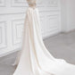 Girlhomeshops-White satin floral lace off-the-shoulder long floor-length wedding dress prom dress gh5393