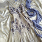 Robe de soirée sirène en mousseline de soie, col en V, élégante, longue, avec des appliques de perles, violet clair, robe de bal, costume d'anniversaire, gh3173