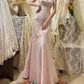 Light Pink Butterfly Beading Long Satin Ball Gown Evening Dress Party Dress gh4486