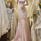 Light Pink Butterfly Beading Long Satin Ball Gown Evening Dress Party Dress gh4486