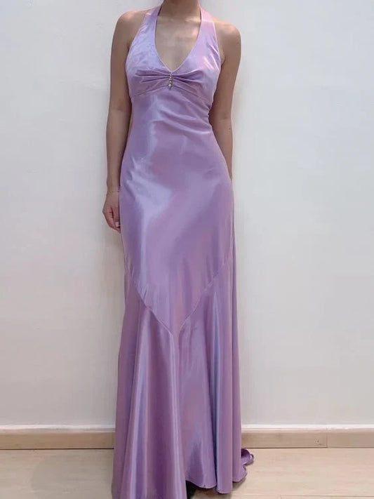 Lila V-Ausschnitt Elegantes, modisches, langes formelles Ballkleid, Abendkleid, Partykleid, Ballkleid gh3437