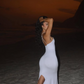 White fashion cross strap elegant simple long satin floor-length mermaid ball gown evening dress gh3169