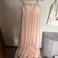 Pink Sweet Elegant Cute Lace Strap Ruffle A-Line Long  chiffon prom dress Evening Dress gh2937