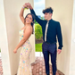 Hellgelbes, glänzendes, florales, langes, schmal geschnittenes Ballkleid mit Pailletten, Abendkleid, Partykleid gh3315