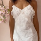 White simple elegant spaghetti strap lace long ball gown multi-layered evening dress gh3005
