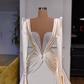 Mermaid Evening Dresses Satin Off The Shoulder Beaded Train Formal Gowns   gh2176